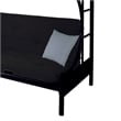 Benjara Eclipse Twin Xl Over Queen Futon Metal Bunk Bed with Guardrails- Black