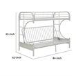 Benjara Eclipse Twin XL/Queen/Futon Bunk Bed- White