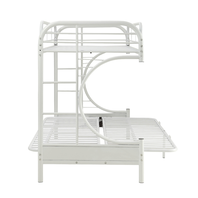 Benjara Eclipse Twin XL/Queen/Futon Bunk Bed- White