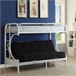 Benjara Eclipse Twin XL/Queen/Futon Bunk Bed- White