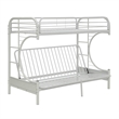 Benjara Eclipse Twin XL/Queen/Futon Bunk Bed- White