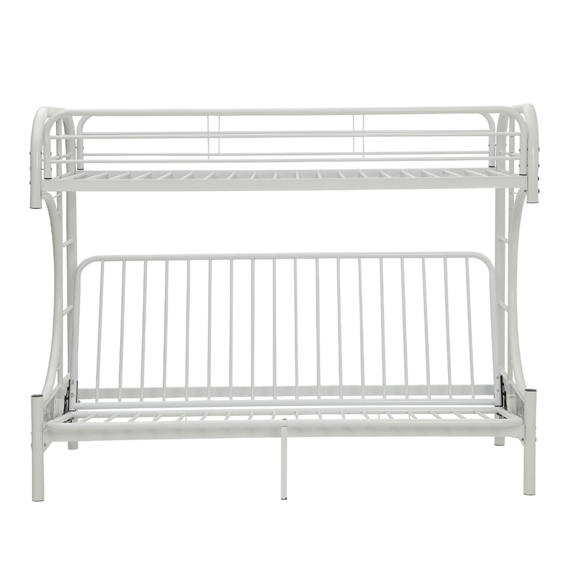 Benjara Eclipse Twin XL/Queen/Futon Bunk Bed- White