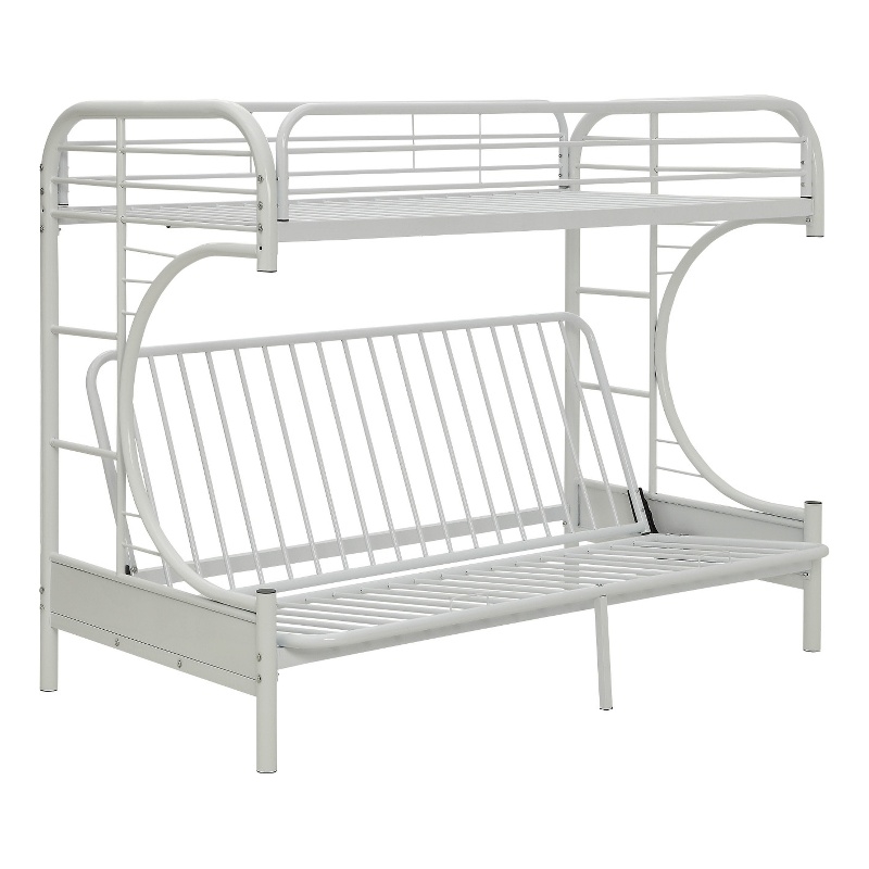 Benjara Eclipse Twin XL/Queen/Futon Bunk Bed- White