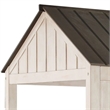 Benjara Wooden Cottage Full Bed- Weathered White & Washed Gray
