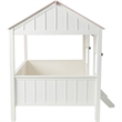 Benjara Wooden Cottage Full Bed- White & Pink
