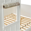 Benjara Wooden Cottage Full Bed- White & Pink