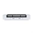 Benjara Contemporary 2 Drawer TV Stand with Media Compartments- Black and White