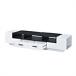 Benjara Contemporary 2 Drawer TV Stand with Media Compartments- Black and White