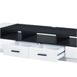 Benjara Contemporary 2 Drawer TV Stand with Media Compartments- Black and White