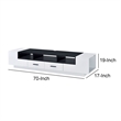 Benjara Contemporary 2 Drawer TV Stand with Media Compartments- Black and White