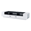 Benjara Contemporary 2 Drawer TV Stand with Media Compartments- Black and White