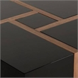 Benjara Square Top Wooden Coffee Table with 4 Drawer Storage- Brown and Black