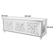 Benjara Hand Carved TV Console with Floral Motifs and 3 Sliding Doors- Black