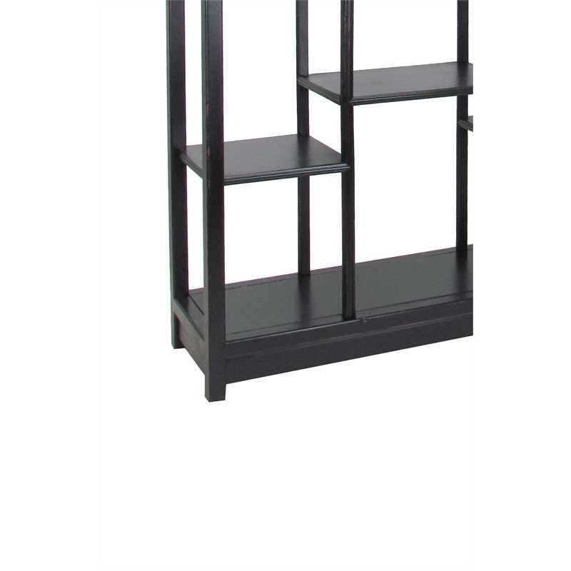 Benjara Arched Shape Display Unit with Multiple Shelves- Antique Black