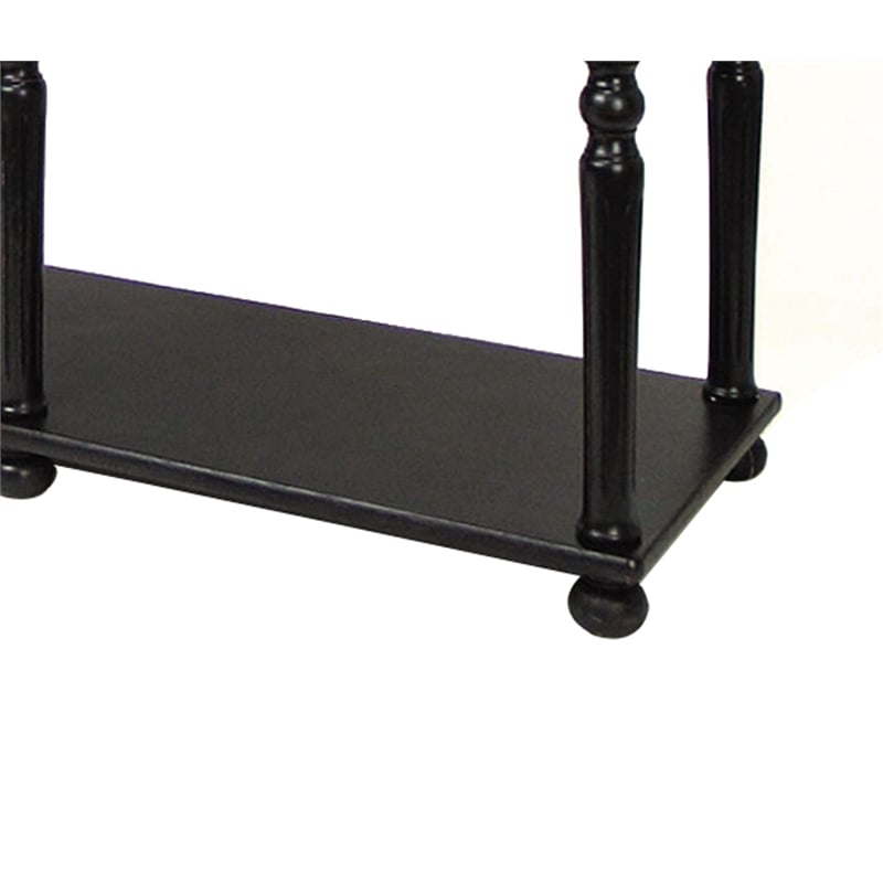 Benjara 3 Drawer Console Table with X Shaped Design and Bun Feet- Black
