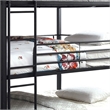 Benjara Industrial Style Queen Triple Decker Bunk Bed with Ladder- Black