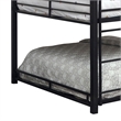 Benjara Industrial Style Queen Triple Decker Bunk Bed with Ladder- Black