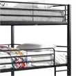 Benjara Industrial Style Queen Triple Decker Bunk Bed with Ladder- Black