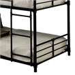 Benjara Industrial Style Full Triple Decker Bunk Bed with Ladder- Gray