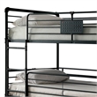 Benjara Industrial Style Full Triple Decker Bunk Bed with Ladder- Gray