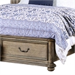 Benjara Queen Size Wooden Bed with 2 Drawers and Panel Headboard- Natural Brown