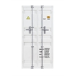 Benjara Double Door Storage Wardrobe with Recessed Panels & Cremone Bolts- White