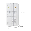 Benjara Double Door Storage Wardrobe with Recessed Panels & Cremone Bolts- White