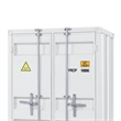 Benjara Double Door Storage Wardrobe with Recessed Panels & Cremone Bolts- White