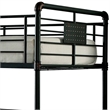 Benjara 3 Tier Industrial Style Twin Size Bunk Bed with 2 Ladders- Black