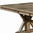 Benjara Transitional Style Wooden Dining Table with Trestle Base- Brown