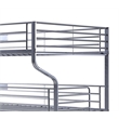 Benjara Industrial 3 Tier Bunk Bed with Curved Metal Frame & Guardrails- Silver