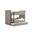 Benjara Chesterfield Design Twin Size Bunk Bed with Nailhead Trim- Beige & Black