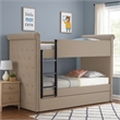 Benjara Chesterfield Design Twin Size Bunk Bed with Nailhead Trim- Beige & Black