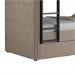 Benjara Chesterfield Design Twin Size Bunk Bed with Nailhead Trim- Beige & Black