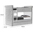 Benjara Chesterfield Design Twin Size Bunk Bed with Nailhead Trim- Beige & Black