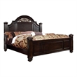 Benjara Transitional Style California King Wooden Bed with Bun Feet- Brown