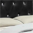 Benjara Low Profile California King Size Bed with Button Tufted Headboard- Black