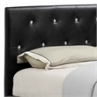 Benjara Low Profile California King Size Bed with Button Tufted Headboard- Black