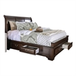 Benjara Eastern King Size Bed with 6 Drawers- Brown