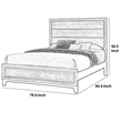 Benjara Transitional Wooden Eastern King Bed with Plank Headboard- Gray Oak