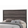 Benjara Transitional Wooden Eastern King Bed with Plank Headboard- Gray Oak
