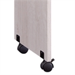 Benjara Rectangular Wooden Desk Return with Casters and Grain Details- White Oak