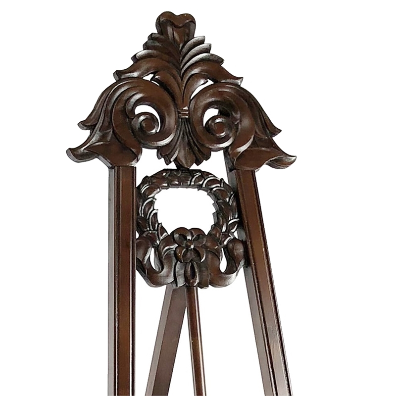 Benjara Traditional Style Sandy Easel with Angular Legs- Brown