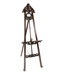 Benjara Traditional Style Sandy Easel with Angular Legs- Brown
