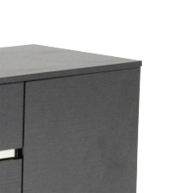 Benjara 4 Drawers and 2 Doors Wooden TV Stand with Floating Plinth Base- Black