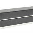 Benjara 4 Drawers and 2 Doors Wooden TV Stand with Floating Plinth Base- Black