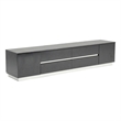 Benjara 4 Drawers and 2 Doors Wooden TV Stand with Floating Plinth Base- Black