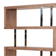 Benjara Zig Zag Wooden Frame Shelf Unit with Metal Braces Support-Brown & Silver