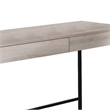 Benjara Wooden Desk with 2 Drawers and Metal Frame- Washed White and Black