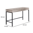 Benjara Wooden Desk with 2 Drawers and Metal Frame- Washed White and Black